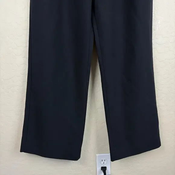 Abercrombie & Fitch Curve Love Sloane Tailored Wide Leg Pant Black Womens Size 8 - Picture 4 of 12